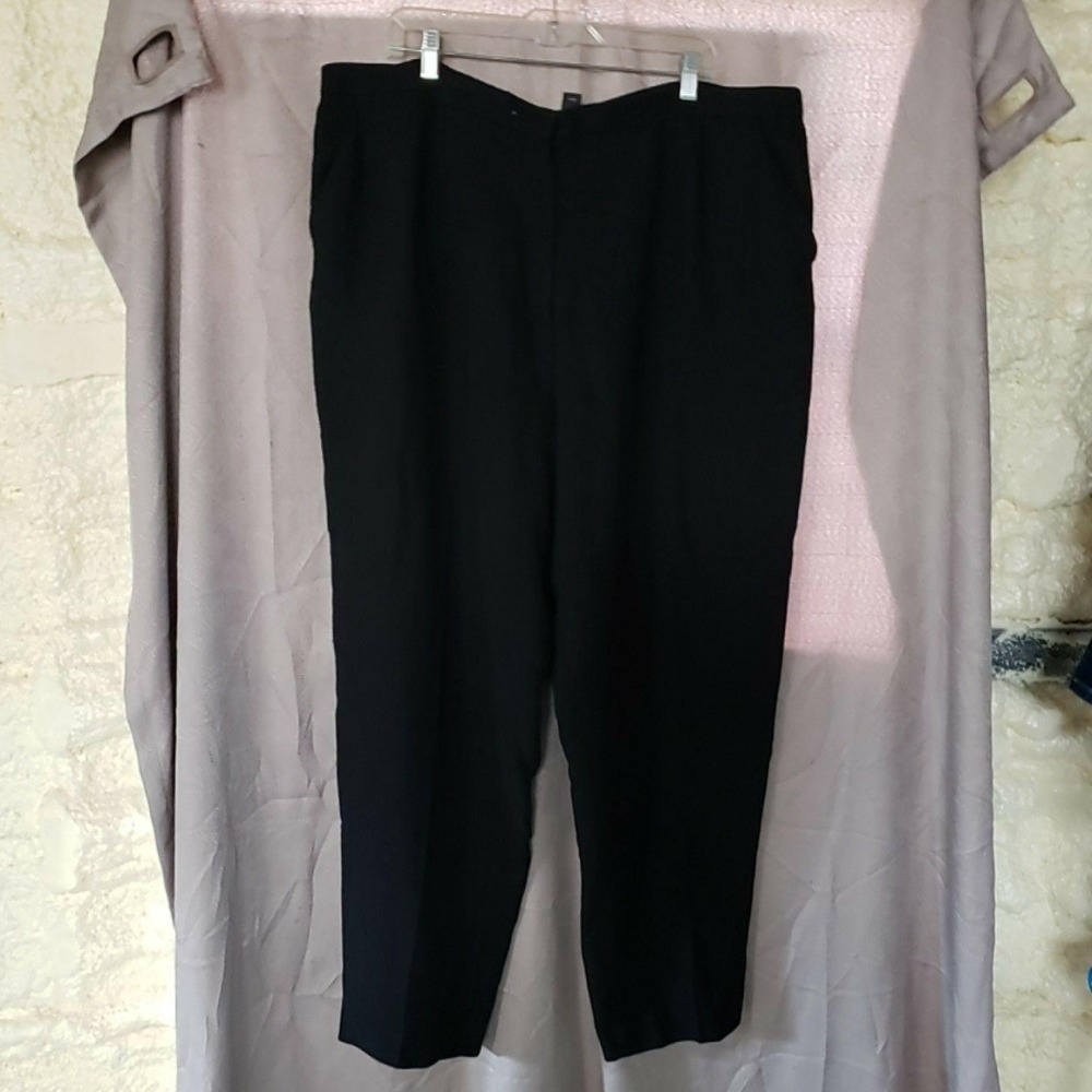 Casual Corner Annex Dress Pants Womens 20W Black Crepe Lined Tapered Workwear